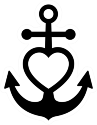 Anchor Heart Icon Sticker
