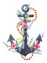 Anchor With Flowers Sticker