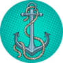 Anchor With Rope Pop Art Style Sticker