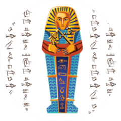 Ancient Egypt Cartoon Illustration Pharaoh Sarcophagus Sticker
