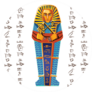 Ancient Egypt Cartoon Illustration Pharaoh Sarcophagus Sticker
