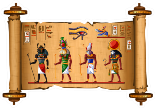 Ancient Egypt Papyrus Scroll Cartoon Sticker