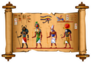 Ancient Egypt Papyrus Scroll Cartoon Sticker