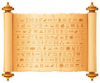 ancient  Egyptian Papyrus With Hieroglyphs Sticker