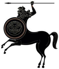 Ancient Greece Mythology Centaur In Black Sticker