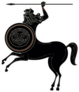 Ancient Greece Mythology Centaur In Black Sticker