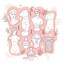 Ancient Greece Set Of Traditional Sculptures Illustration Sticker