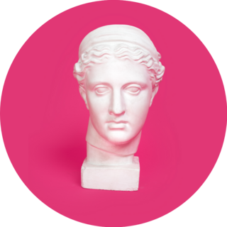 Ancient Greek Goddess On Pink Sticker