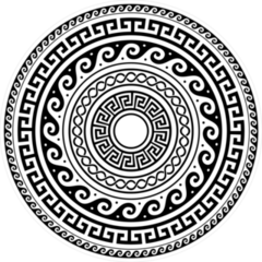 Ancient Greek Round Key Pattern Sticker