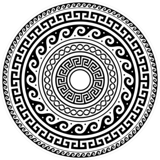 Ancient Greek Round Key Pattern Sticker