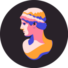 Ancient Greek Sculpture Colorful Abstract Sticker