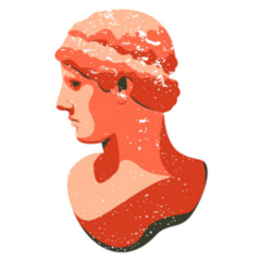 Ancient Greek Sculpture Orange Illustration Sticker