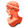 Ancient Greek Sculpture Orange Illustration Sticker