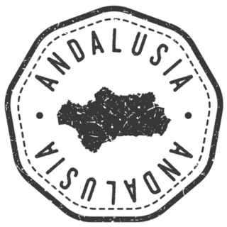 Andalusia, Spain Map Stamp Retro Postmark Sticker