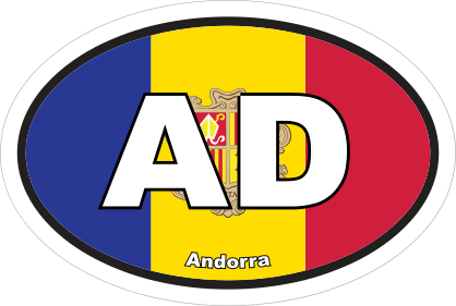 Andorra AD Flag Oval Sticker