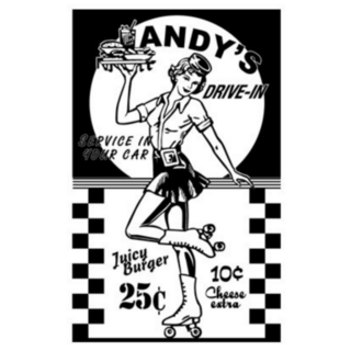 Andys Drive Thru 1950s Poster Sticker
