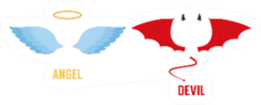 Angel And Devil Cute Illustrations Sticker