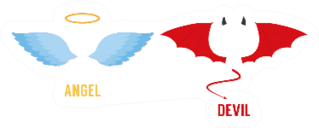 Angel And Devil Cute Illustrations Sticker