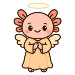 Angel Axolotl Sticker