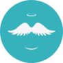 Angel Wings Blue Circle Sticker