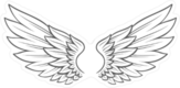 Angel Wings Sketch Sticker