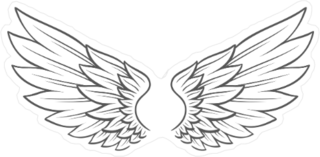 Angel Wings Sketch Sticker