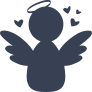 Angel With Hearts Sticker