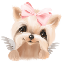 Angel Yorkie Sticker