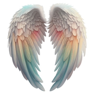 Angels Wings Pastel Rainbow Sticker