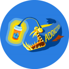 Angler Fish Using Pills Drug Addiction Concept Sticker