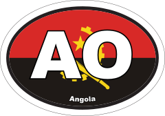 Angola AO Flag Oval Sticker