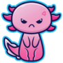 Angry Axolotl Blue Sticker