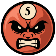 Angry Billiard Ball 5 Sticker