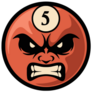 Angry Billiard Ball 5 Sticker