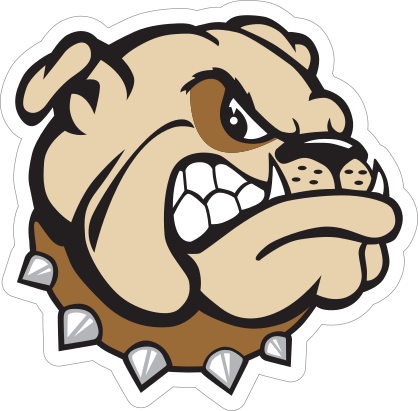 Angry Bulldog Head Mascot Sticker