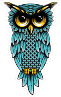 Angry Cartoon Blue Owl Sticker