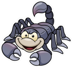 Angry Cartoon Scorpion Sticker