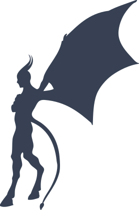 Angry Devil With Wings Sticker