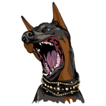 Angry Doberman Dog Sticker