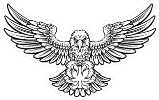 Angry Eagle Landing to Attack Sticker