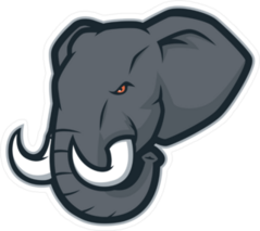 Angry Elephant Head Mascot Sticker