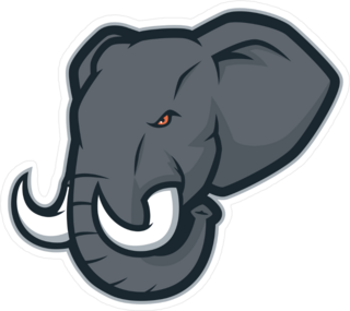 Angry Elephant Head Mascot Sticker