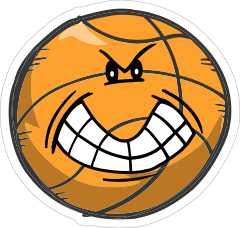 Angry Emoji Basketball Sticker