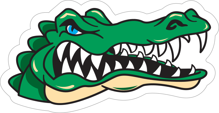 Angry Gator Head Mascot Sticker