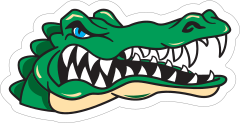 Angry Gator Head Mascot Sticker