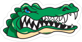 Angry Gator Head Mascot Sticker