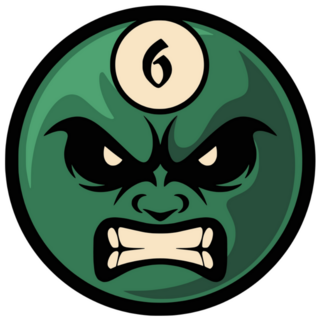 Angry Green Pool Ball Sticker