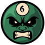 Angry Green Pool Ball Sticker