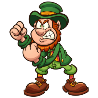 Angry Leprechaun Ready to Fight Sticker