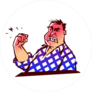 Angry Man Threatening With His Fist Sticker